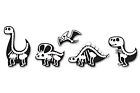 Cute Dinosaurs X-Ray Design Set of 5 Car Vinyl Stickers - SELECT SIZE