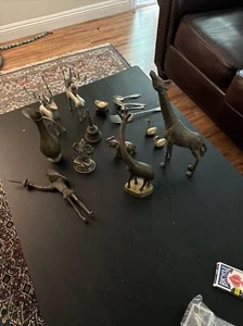 Lot Of Mix Vintage Solid Brass Giraffe And Others - Picture 1 of 17
