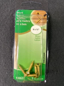 #8 x 3/4" Vierkant Flachkopf Holzschraube Messing 5 Stück - Bild 1 von 2