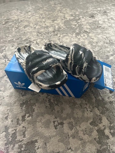 Adidas Adilette 22 Slides Carbonio Alluminio UK 4 Nuovissima