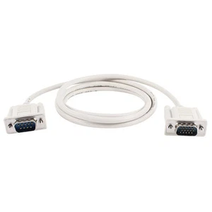 RS232 DB9 9 Pin Male to VGA Video 15 Pin Male Adapter Cable Light Gray 5ft - Photo 1/2