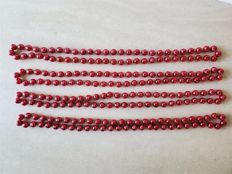 NBA 17" BASKETBALL RED BEAD NECKLACE Mardi Gras Style Lot x4 Cover