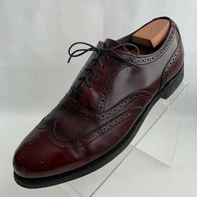 Stafford Oxford Burgundy Leather Wingtip Brogue Round Toe Lace Up Shoes Sz 10D/B - Image 1 of 4