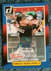 KIKE ENRIQUE HERNANDEZ 2014 DONRUSS AUTO HOT ROOKIES RC 