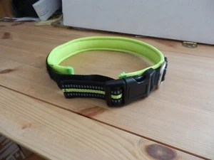 Hundehalsband reflektierend scharz/gelb verstellbar 3 cm breit ca. 57cm lang NEU - Bild 1 von 2