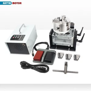 Testa indice di divisione CNC 4° asse asse rotante per saldatura tig + mandrino 100/125mm - Foto 1 di 19