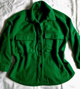Fleece HEMD Flanell Bluse auch als JACKE zu tragen zur Jeans Grün S M 38 40 42 - Bild 1 von 5
