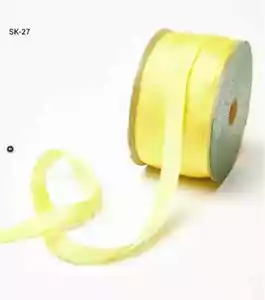 1/4 Inch Silk Ribbon - MAY ARTS - SK27- Yellow - 5 yards - Picture 1 of 1