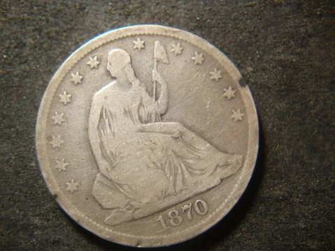 1870-S VG Bold Seated Liberty Half Dollar Nice Looking Coin RXR CHX Cover