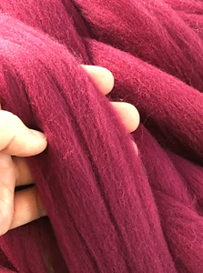 Wool Roving - Burgundy Wine Merino, purple roving, red roving, Spin and felt - Picture 1 of 7
