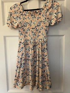 BCBG Girls Floral Print Dress Size 14/16 Blue White Pink Stretch Top - Picture 1 of 8