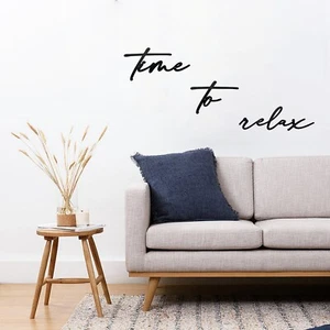 1Pc Time To Relax Modern Black Metal Wall Hanging Wall Art for Home Decoration - Picture 1 of 8