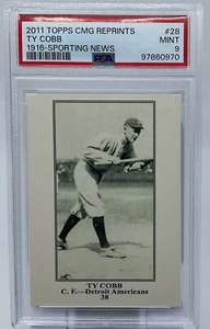 Ty Cobb PSA 9 -2011 Topps CMG Reprints ‘Sporting News 1916’ - Tigers- Pop. 9 - Picture 1 of 8