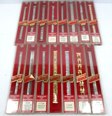 Lote De Colección 15 Diplomat Tono Oro/Plata Reloj Pulsera Lote - Correas de Reloj Foto 1 de 4