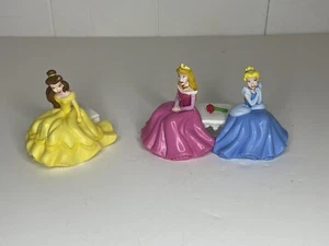 Disney PVC Decopac Cinderella Princess Aurora Belle Bench Figures Cake Toppers - Picture 1 of 6