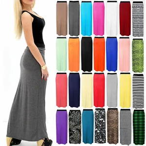 Damas Mujeres Nuevo Gitano Largo Jersey Bodycon Maxi Vestido Damas Falda Reino Unido Talla 8-26 - Imagen 1 de 19