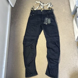 Mens G Star Arc 3D Loose Tapered Jeans Braces Waist 29 Length 32 Navy Blue (BN) - Picture 1 of 5
