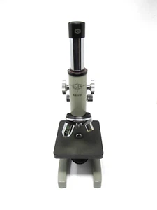 Esten Microscope No. 672767 3 Lenses Gray & Black Metal Vintage Made in Japan EX - Picture 1 of 8