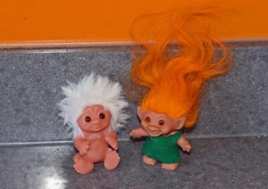 Vintage 2 small trolls - one DAM 1980/90s 7 cms high - Picture 1 of 3
