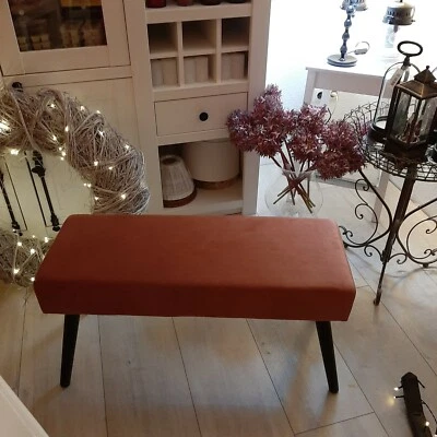 Samt Bank Shabby Chic Mega Edel Bett Hocker Stuhl Sitzmöbel  H43xB28xL79 cm - Bild 1 von 4