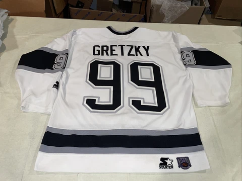 Adult Large Wayne Gretzky KINGS Los Angeles La Clean Sewn Starter Jersey White Cover
