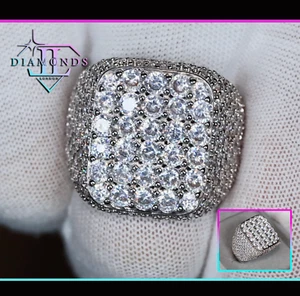 Mens Hip Hop Ring | Simulated Diamond Ring | Mens Iced Out Ring | Mens Big Ring - Picture 1 of 12