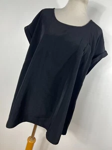 CJ Banks 1X Shirt Top Black Cap Sleeve Long Tunic Lightweight Woman Womens J9 - Picture 1 of 6