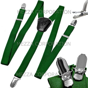 New Kid's Boy's girl's Vesuvio Napoli Suspenders Braces clip on Emerald Green - Picture 1 of 2