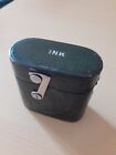 Vintage Antique Leather Travel Inkwell with glass ink bottle Collectable U7S3 