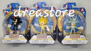 Sonic The Hedgehog Minifiguren 2,5 Zoll Schatten, Super Sonic, Silber Sonic Set Neu im Karton - Bild 1 von 6