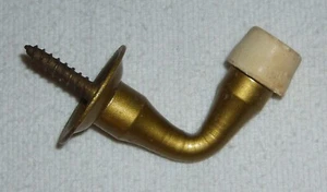 Vtg Brass Plated Floor L Shaped Screw in Door Stop 2"x 2" - Picture 1 of 4