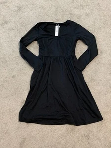 Ultranice Swing Dress Womens size Small Black Long Sleeve V-neck Stretch Midi - Picture 1 of 15