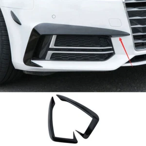 Gloss Black ABS Exterior Front Fog Light Strips Trim For Audi A4 A5 2017-2019 - Bild 1 von 6