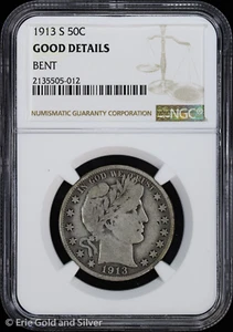 1913-S 50C Barber Half Dollar NGC Good Details - Picture 1 of 4