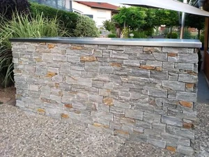 Mauerverblender GRAU RUSTIKAL 3-5 cm dick, Echtstein, Wandverblender - Bild 1 von 8