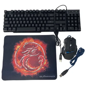 USB Wired Gaming Mouse/Keyboard Combo For Windows/Mac/Computer LED Colour Light - Picture 1 of 2