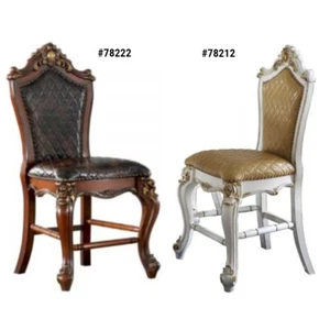 ACME Picardy Antique PU & Cherry / Honey Oak Finish 48"H Counter Height Chair - Picture 1 of 6