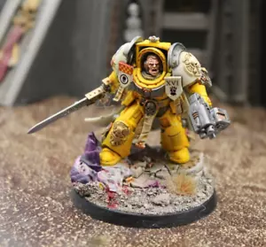 Imperial Fists Captain in Gravis Armor, Studio Painted, ID#1659 - Picture 1 of 7