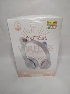 Bluetooth 5.0 Cat Rabbit Ear Headsets LED Mic Wireless Headphones for Kids Girls - Picture 1 of 4