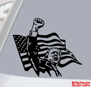 PRESIDENT DONALD J. TRUMP AMERICAN FLAG FIST 2024 Vinyl Decal Sticker Car Window - Picture 1 of 6