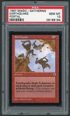 1997 MTG Magic the Gathering Portal Earthquake PSA 10 Gaming Card TCG - Image 1 of 2
