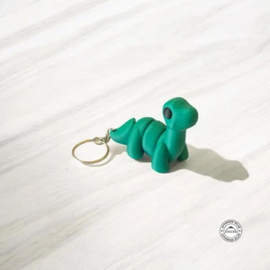 Lindo Llavero Mini Flexi Dino Animal Articulado Regalo Impreso en 3D - Brontosaurus - Imagen 1 de 2