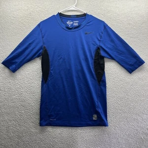 Nike Shirt Youth XL Blue Pro Combat Compression Short Sleeve Football Fit Flaw* - Picture 1 of 21