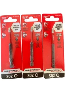Milwaukee Tool  - Shockwave #2 Square Power Bit - 3.5" - 3 Pack - 48-32-4572 - Picture 1 of 2