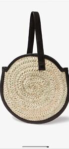 Parme Marin Tadlak Small Bag in Palm/Black straw leather  new