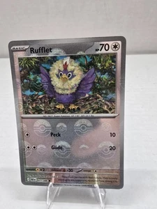 Pokémon TCG: Rufflet Reverse Poke Ball Pattern Holo SV: Black Bolt 077/086 - Picture 1 of 3