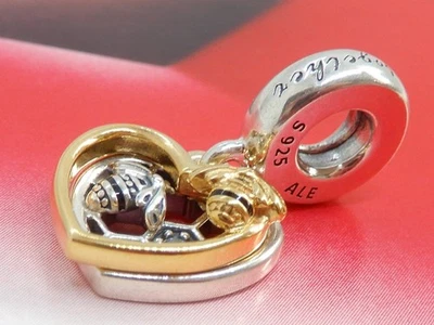 Pandora Hearts and Bees Dangle Charm Shine 18k Gold Plated 768838C01 - Image 1 of 4