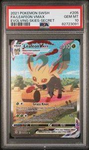 PSA 10 Leafeon VMAX Pokemon Evolving Skies Secret Rare Full Alt Art #205 - Picture 1 of 3