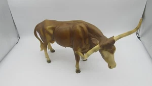 Vintage Breyer Molding Company #75 Texas LongHorn Bull matt braun/hellbraun - Bild 1 von 3