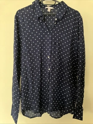 Bluse von Springfield dunkelblau mit weißen Blümchen Größe 38 sehr guter Zustand - Bild 1 von 4